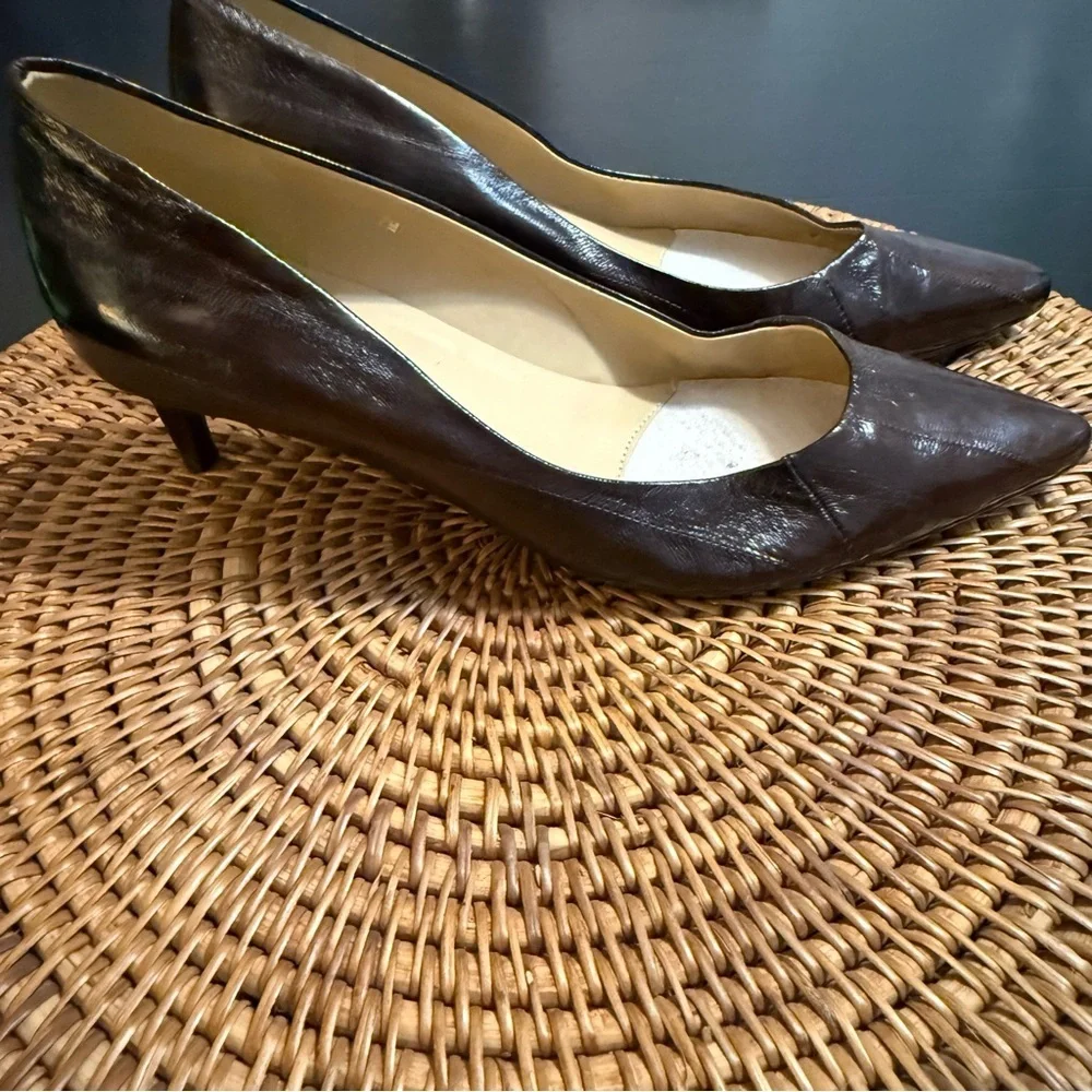 Vaneli‎ Dark Brown Leather Heels